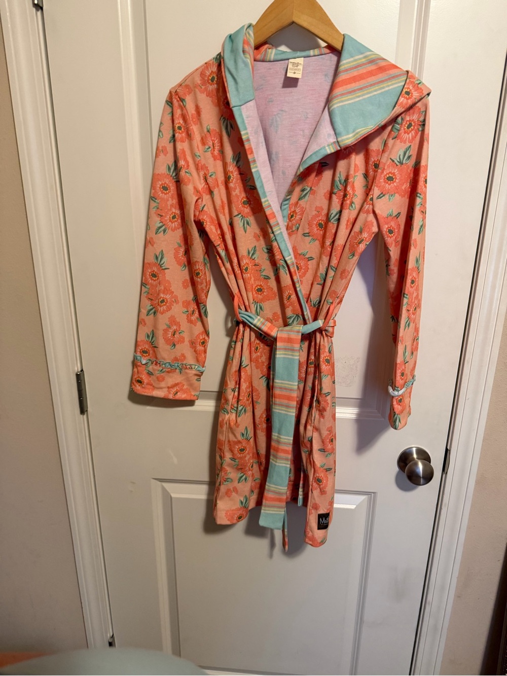 Matilda Jane Coral Floral Hooded Robe with eye mask